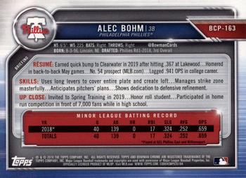 2019 Bowman Chrome - Prospects #BCP-163 Alec Bohm Back