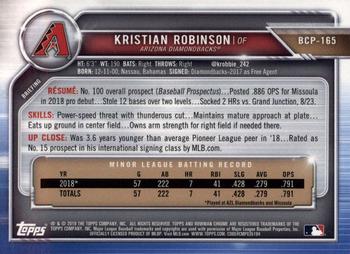 2019 Bowman Chrome - Prospects #BCP-165 Kristian Robinson Back