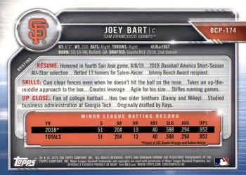 2019 Bowman Chrome - Prospects #BCP-174 Joey Bart Back