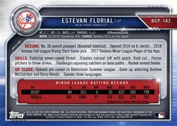 2019 Bowman Chrome - Prospects #BCP-182 Estevan Florial Back