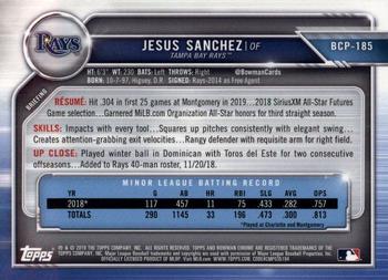 2019 Bowman Chrome - Prospects #BCP-185 Jesus Sanchez Back