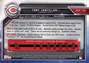 2019 Bowman Chrome - Prospects #BCP-199 Tony Santillan Back