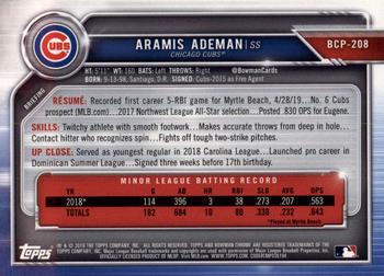 2019 Bowman Chrome - Prospects #BCP-208 Aramis Ademan Back