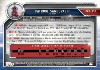 2019 Bowman Chrome - Prospects #BCP-236 Patrick Sandoval Back