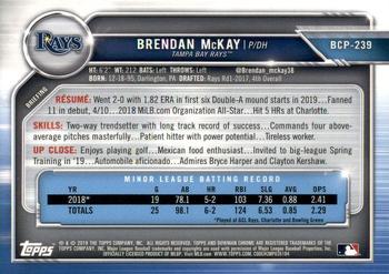2019 Bowman Chrome - Prospects #BCP-239 Brendan McKay Back