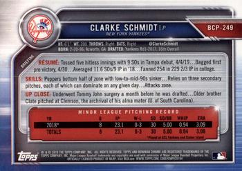 2019 Bowman Chrome - Prospects #BCP-249 Clarke Schmidt Back