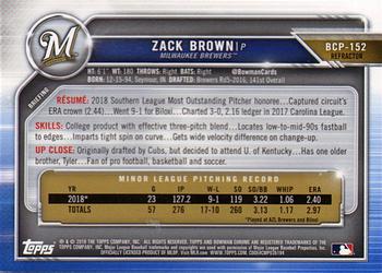 2019 Bowman Chrome - Prospects Refractor #BCP-152 Zack Brown Back