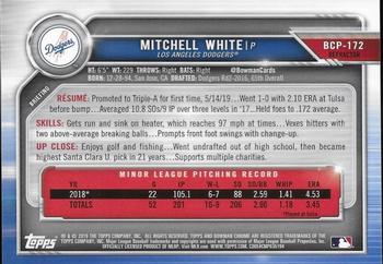 2019 Bowman Chrome - Prospects Refractor #BCP-172 Mitchell White Back