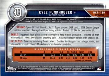 2019 Bowman Chrome - Prospects Refractor #BCP-189 Kyle Funkhouser Back