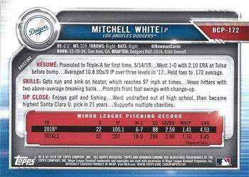 2019 Bowman Chrome - Prospects Purple Refractor #BCP-172 Mitchell White Back