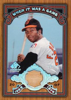2006 SP Legendary Cuts - When It Was A Game Materials #WG-FR Frank Robinson Front