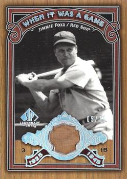 2006 SP Legendary Cuts - When It Was A Game Materials #WG-JF Jimmie Foxx Front