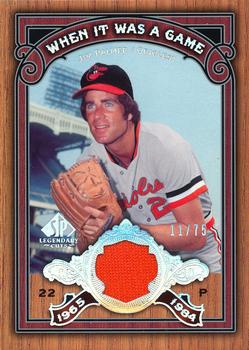 2006 SP Legendary Cuts - When It Was A Game Materials #WG-JP Jim Palmer Front