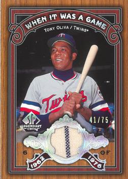 2006 SP Legendary Cuts - When It Was A Game Materials #WG-TO2 Tony Oliva Front