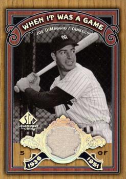 2006 SP Legendary Cuts - When It Was A Game Materials #WG-JD Joe DiMaggio Front