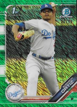 2019 Bowman Chrome - Prospects Green Shimmer Refractor #BCP-153 Robinson Ortiz Front