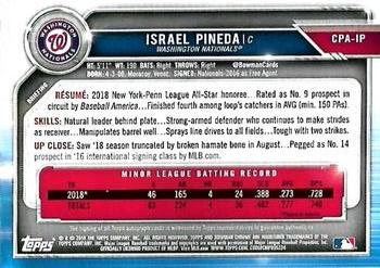 2019 Bowman Chrome - Prospects Autographs #CPA-IP Israel Pineda Back