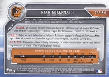 2019 Bowman Chrome - Prospects Autographs #CPA-RM Ryan McKenna Back