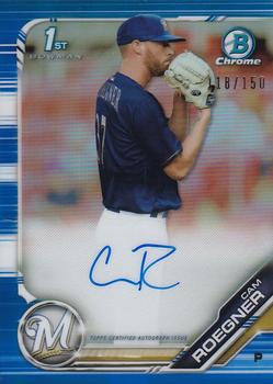 2019 Bowman Chrome - Prospects Autographs Blue Refractor #CPA-CR Cam Roegner Front