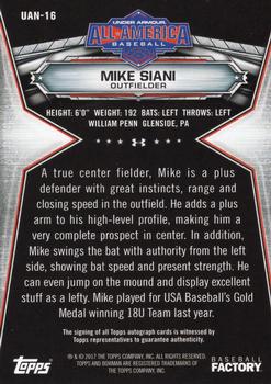 2019 Bowman Chrome - Under Armour All-America Game Autographs #UAN-16 Mike Siani Back
