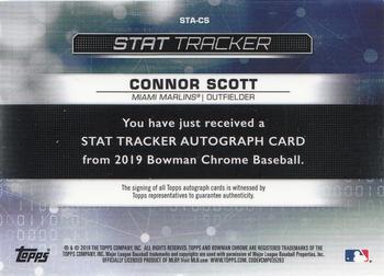 2019 Bowman Chrome - Stat Tracker Autographs #STA-CS Connor Scott Back