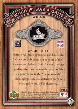 2006 SP Legendary Cuts - When It Was A Game Silver #WG-OS Ozzie Smith Back
