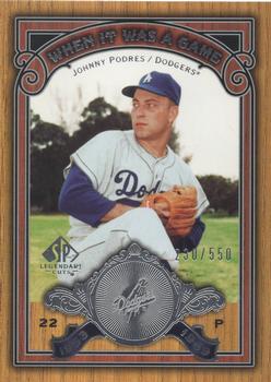 2006 SP Legendary Cuts - When It Was A Game Silver #WG-PS Johnny Podres Front