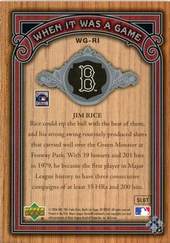 2006 SP Legendary Cuts - When It Was A Game Silver #WG-RI Jim Rice Back