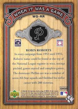 2006 SP Legendary Cuts - When It Was A Game Silver #WG-RR Robin Roberts Back