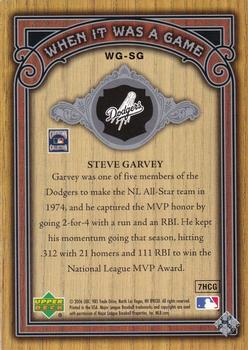 2006 SP Legendary Cuts - When It Was A Game Silver #WG-SG Steve Garvey Back
