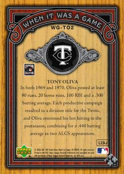 2006 SP Legendary Cuts - When It Was A Game Silver #WG-TO2 Tony Oliva Back