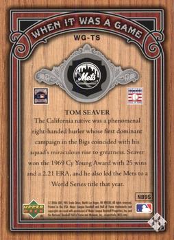 2006 SP Legendary Cuts - When It Was A Game Silver #WG-TS Tom Seaver Back