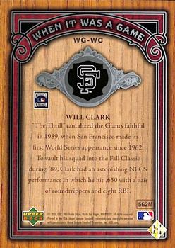 2006 SP Legendary Cuts - When It Was A Game Silver #WG-WC Will Clark Back