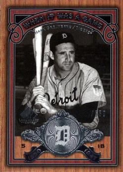 2006 SP Legendary Cuts - When It Was A Game Silver #WG-HG Hank Greenberg Front