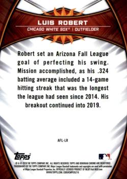 2019 Bowman Chrome - 2018 Arizona Fall League Fall-Stars #AFL-LR Luis Robert Back