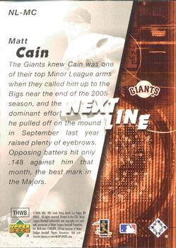 2006 SPx - Next In Line #NL-MC Matt Cain Back