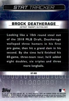 2019 Bowman Chrome - Stat Tracker #ST-BD Brock Deatherage Back