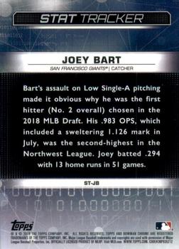 2019 Bowman Chrome - Stat Tracker #ST-JB Joey Bart Back