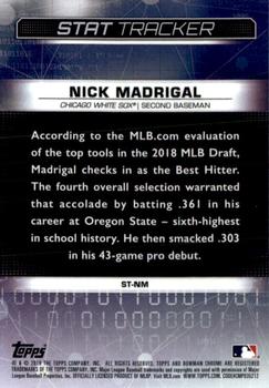2019 Bowman Chrome - Stat Tracker #ST-NM Nick Madrigal Back