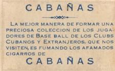 1909 Cabanas #NNO Inocencio Perez Back