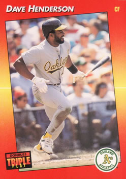 1992 Triple Play #166 Dave Henderson Front