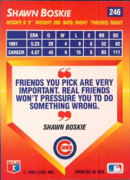 1992 Triple Play #246 Shawn Boskie Back