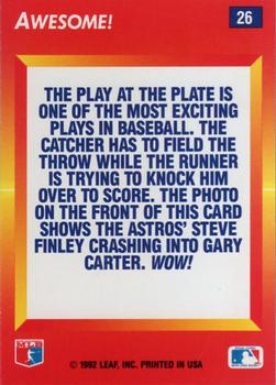 1992 Triple Play #26 Steve Finley / Gary Carter Back