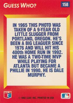 1992 Triple Play #158 Dale Murphy Back