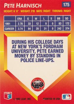 1992 Triple Play #175 Pete Harnisch Back