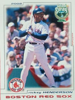 2002 Grandstand Poland Spring Boston Red Sox #NNO Rickey Henderson Front