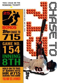 2006 Topps - Barry Bonds Chase to 715 #154-8 Barry Bonds Game 154 Inning 8 Front