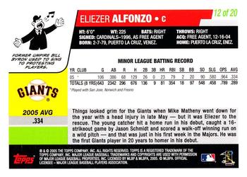 2006 Topps - Rookies #12 Eliezer Alfonzo Back