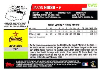 2006 Topps - Rookies #13 Jason Hirsh Back