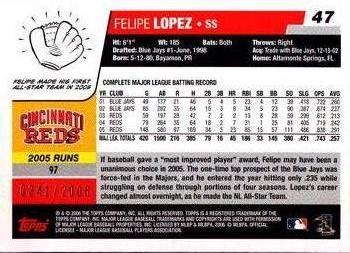 2006 Topps - Gold #47 Felipe Lopez Back
